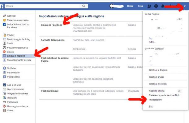 Comment configurer Facebook en italien