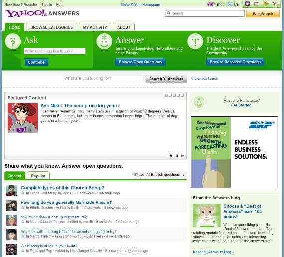 Cómo funciona Yahoo Answers